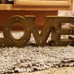 Golden Light Up Marquee-tyle Love Sign